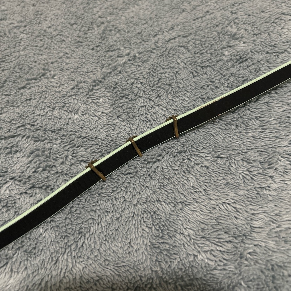 Vintage-Style Mint Green Skinny Belt with Bronze Sunburst Studs - Picture 6 of 8